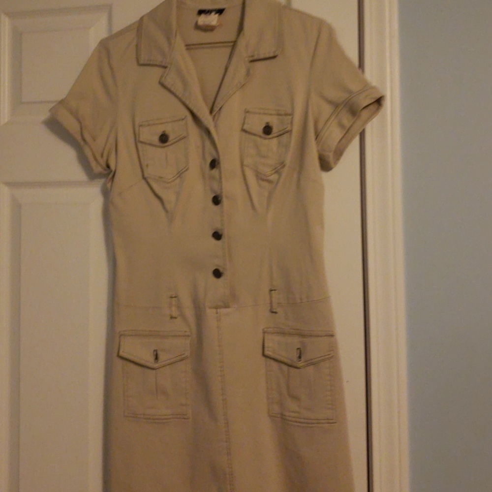 Beige Khaki dress size 9 stretch material